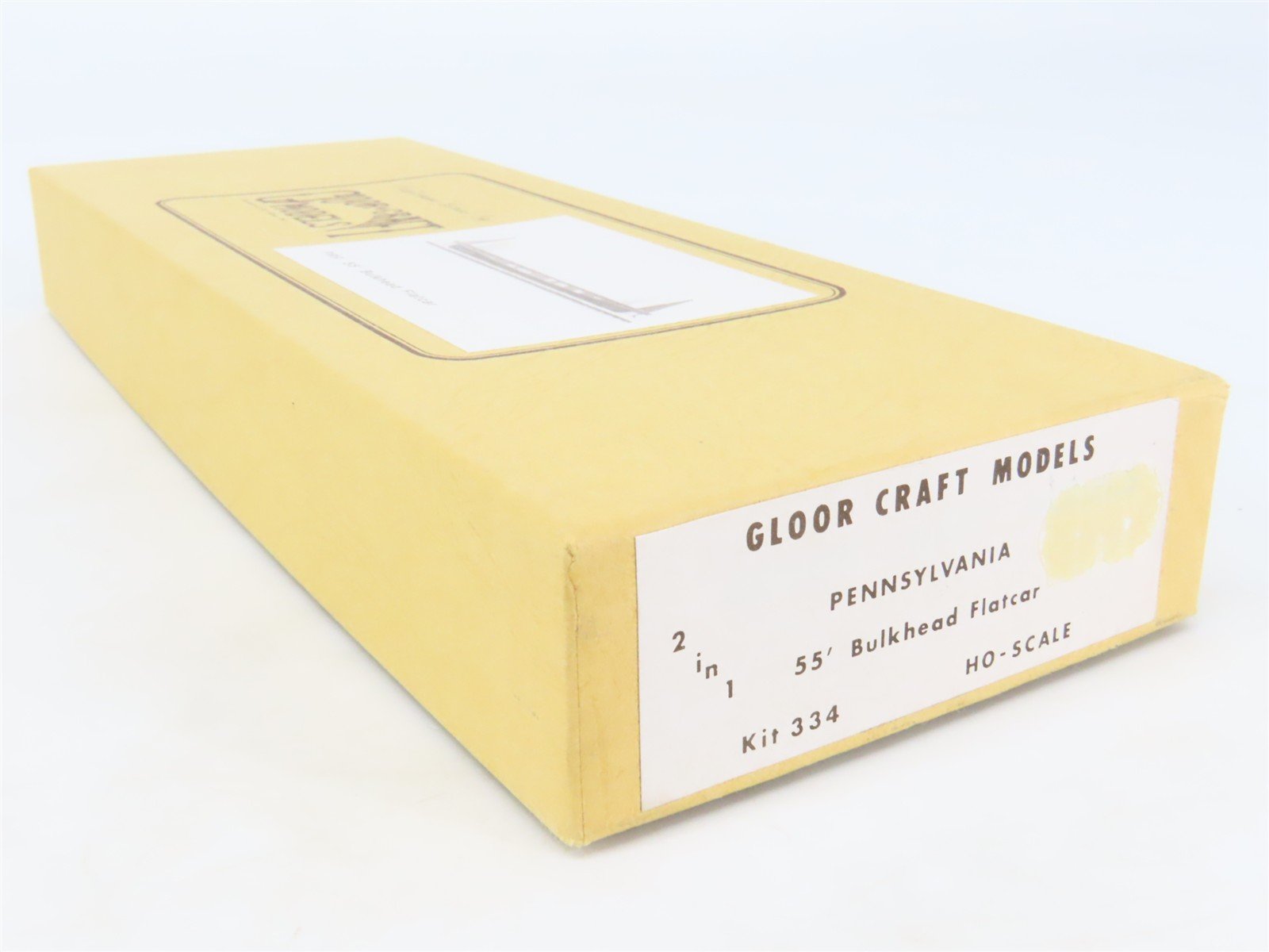 HO Gloor Craft Models 2 in 1 Kit 334 PRR Pennsylvania 55' Bulkhead Flat Car