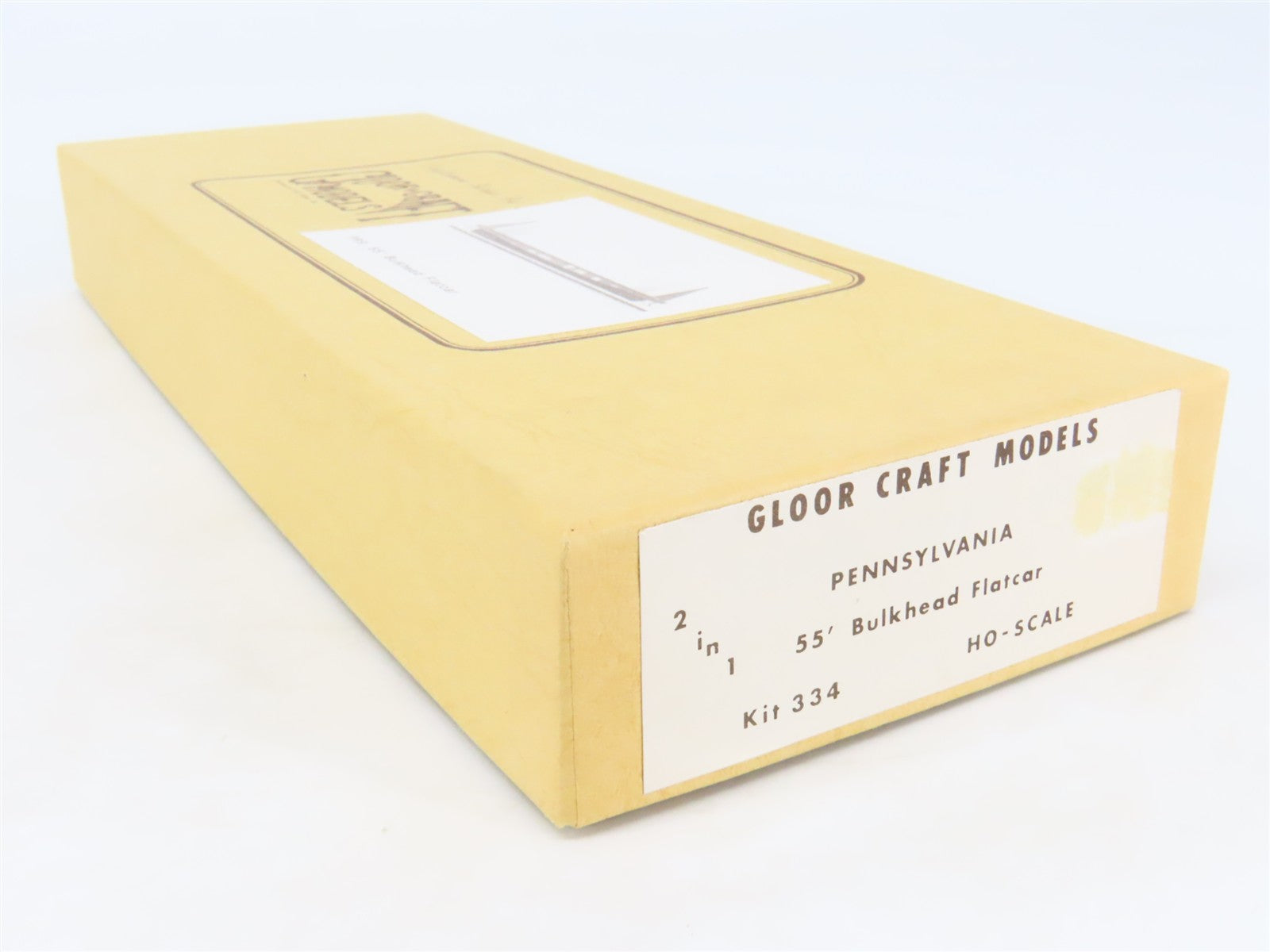 HO Gloor Craft Models 2 in 1 Kit 334 PRR Pennsylvania 55' Bulkhead Flat Car
