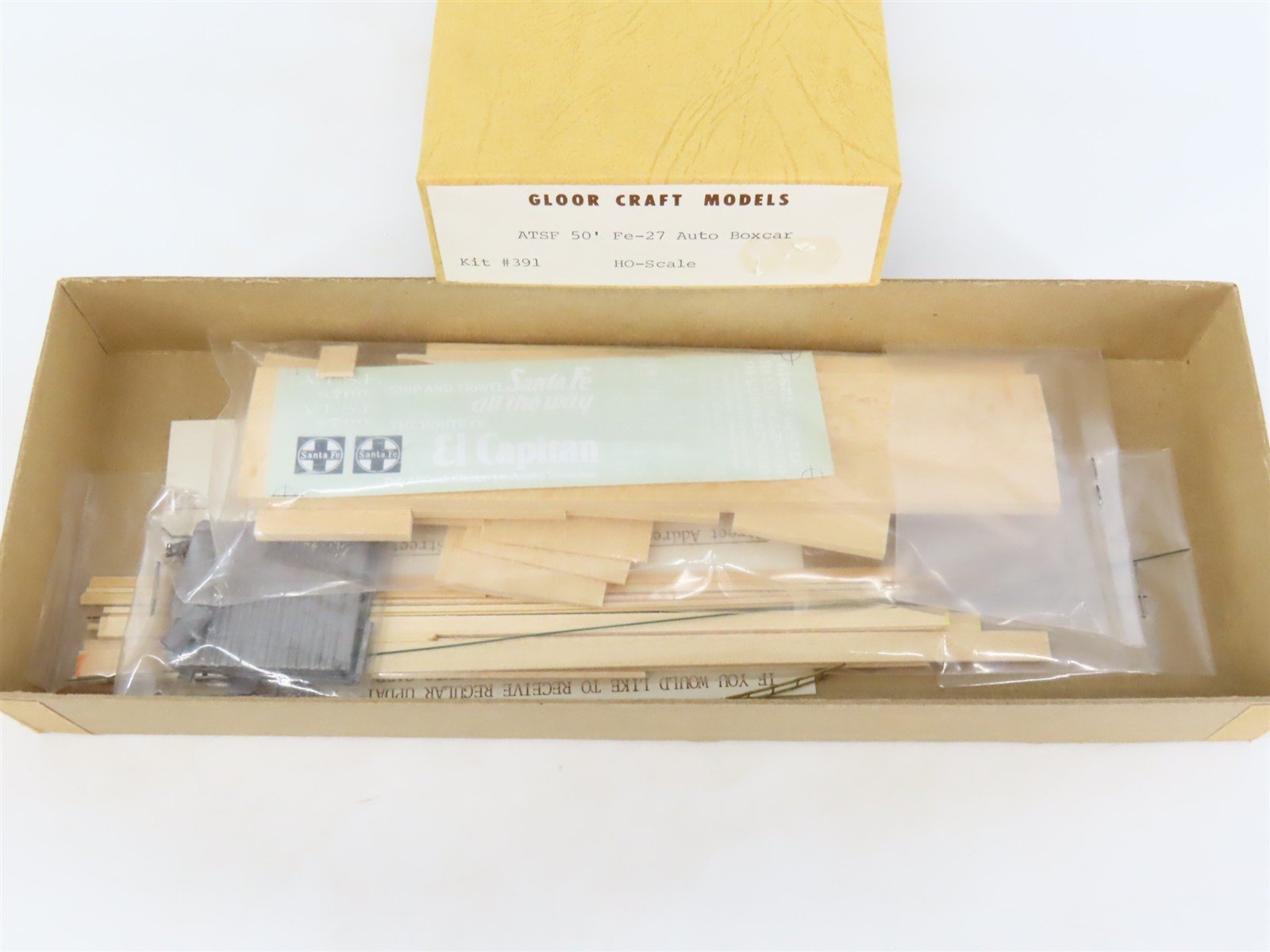 HO Scale Gloor Craft Models Kit 391 ATSF Santa Fe 50' Double Door Auto Box Car