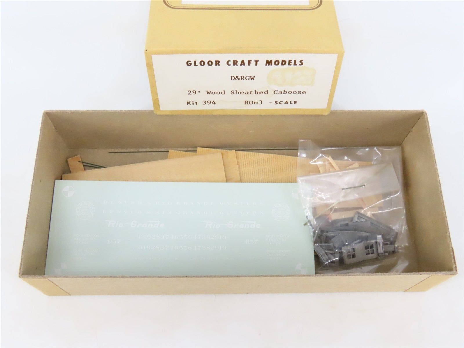 HO Scale Gloor Craft Models Kit 394 D&RGW Rio Grande 29' Wood Sheathed Caboose