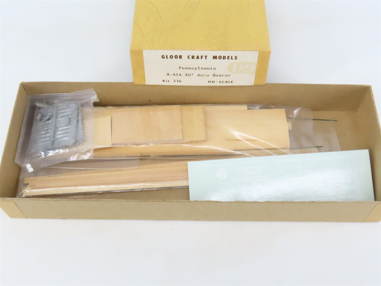 HO Scale Gloor Craft Models Kit 336 PRR Pennsylvania 40' Automobile Box Car