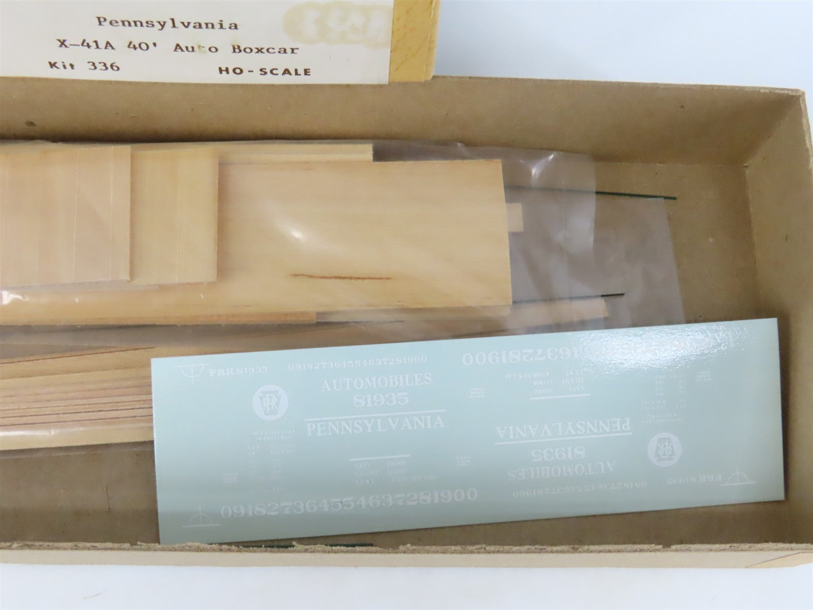 HO Scale Gloor Craft Models Kit 336 PRR Pennsylvania 40' Automobile Box Car