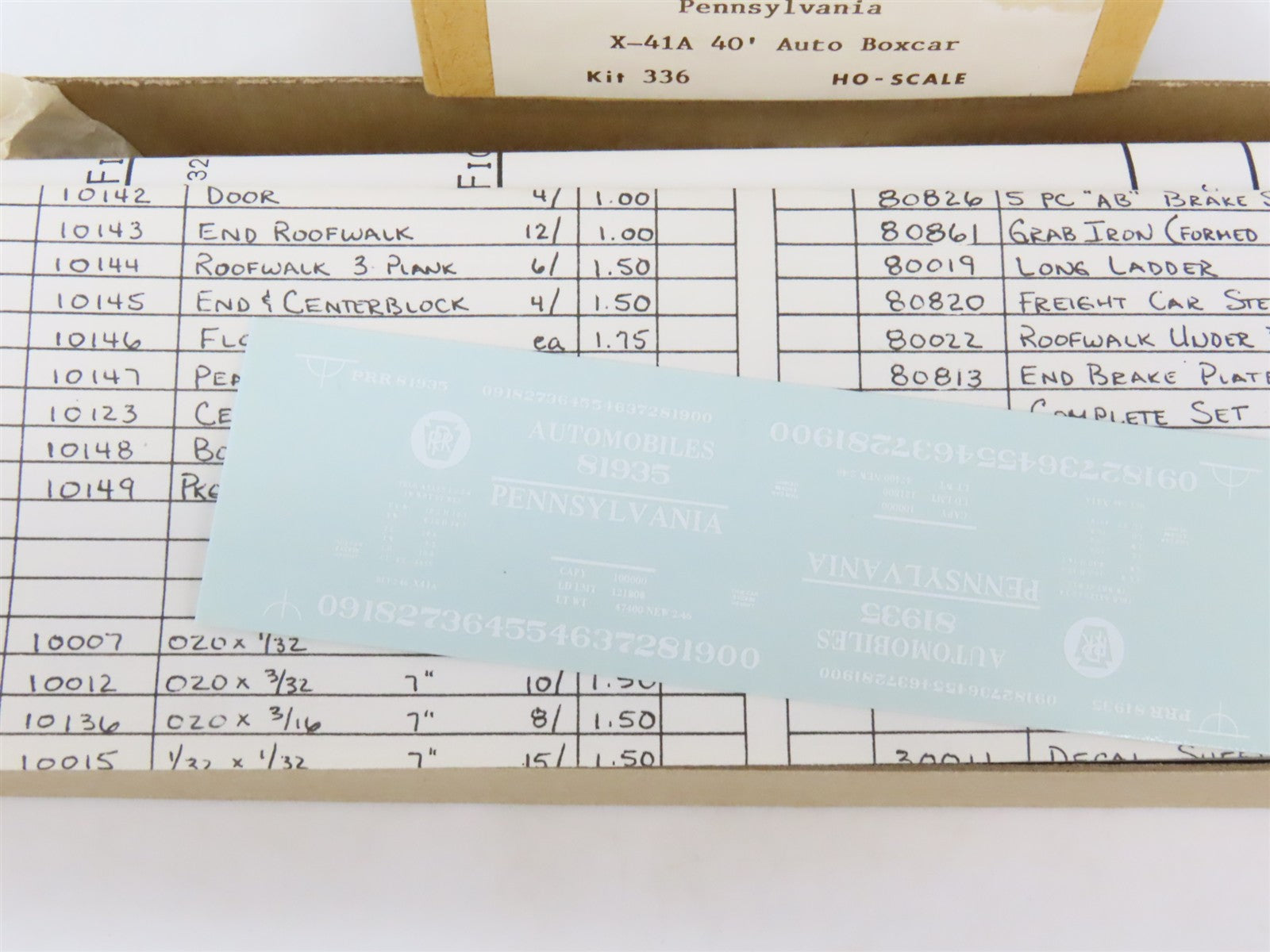 HO Scale Gloor Craft Models Kit 336 PRR Pennsylvania 40' Automobile Box Car