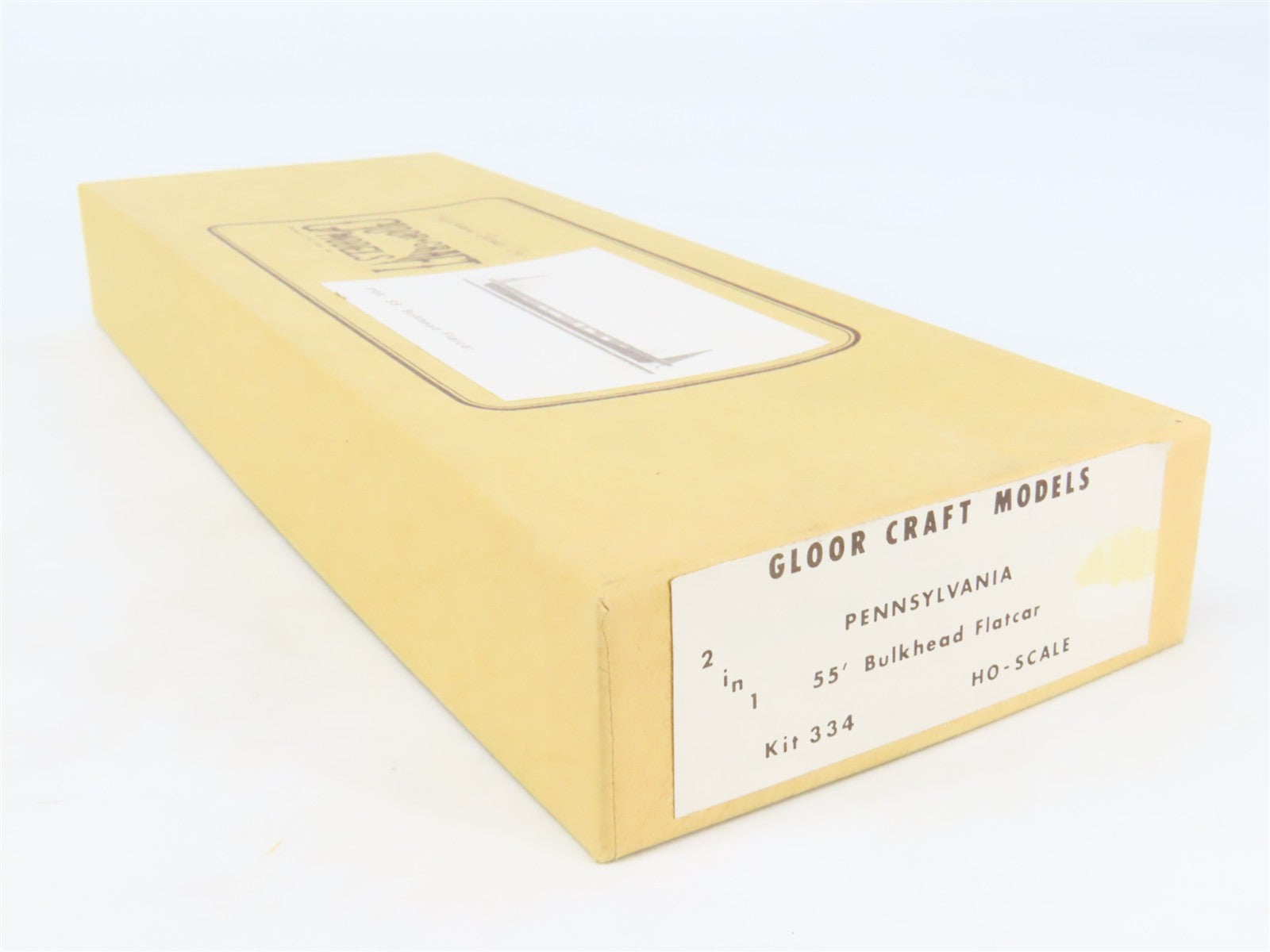 HO Gloor Craft Models 2 in 1 Kit 334 PRR Pennsylvania 55' Bulkhead Flat Car