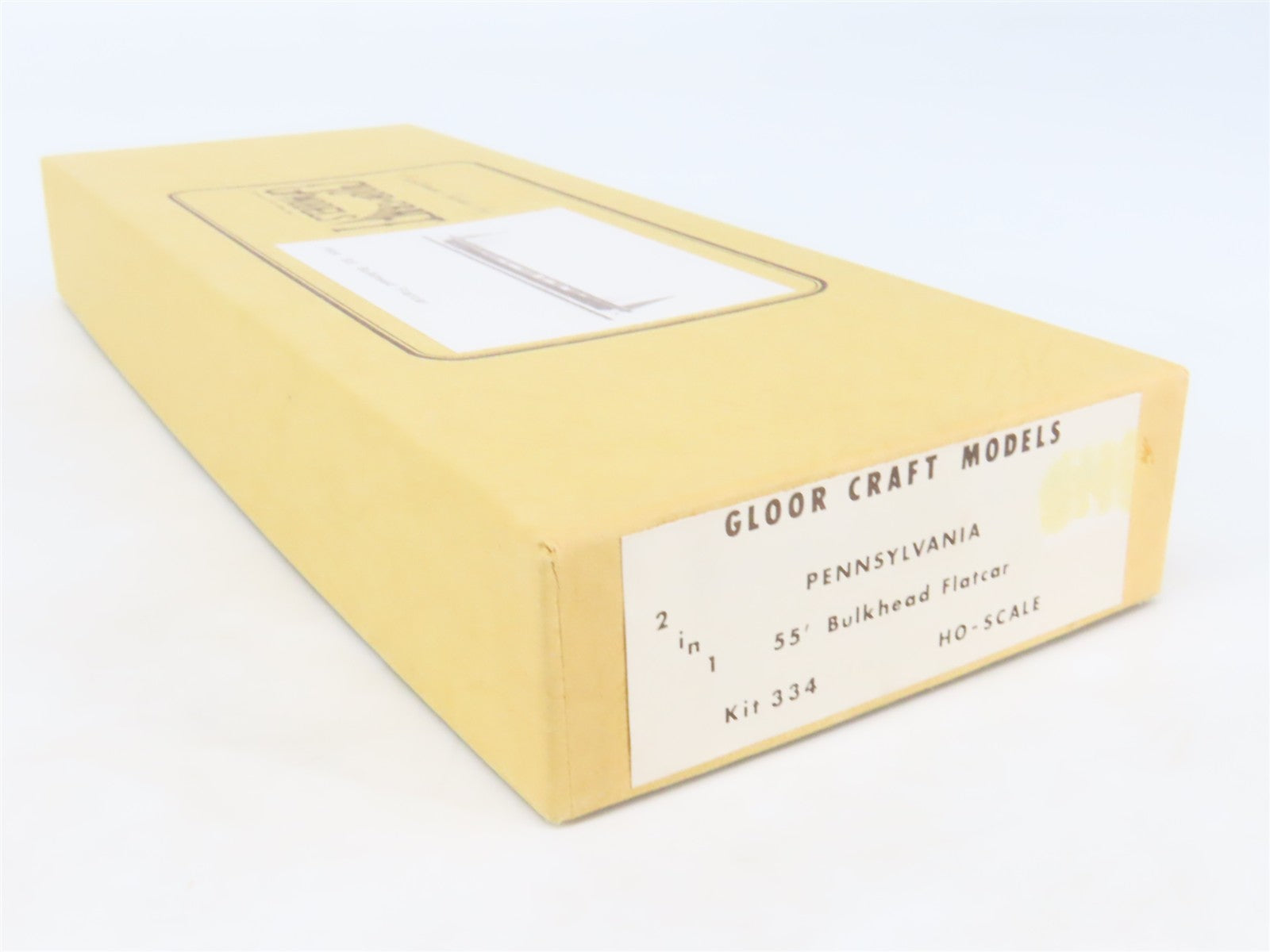 HO Gloor Craft Models 2 in 1 Kit 334 PRR Pennsylvania 55' Bulkhead Flat Car