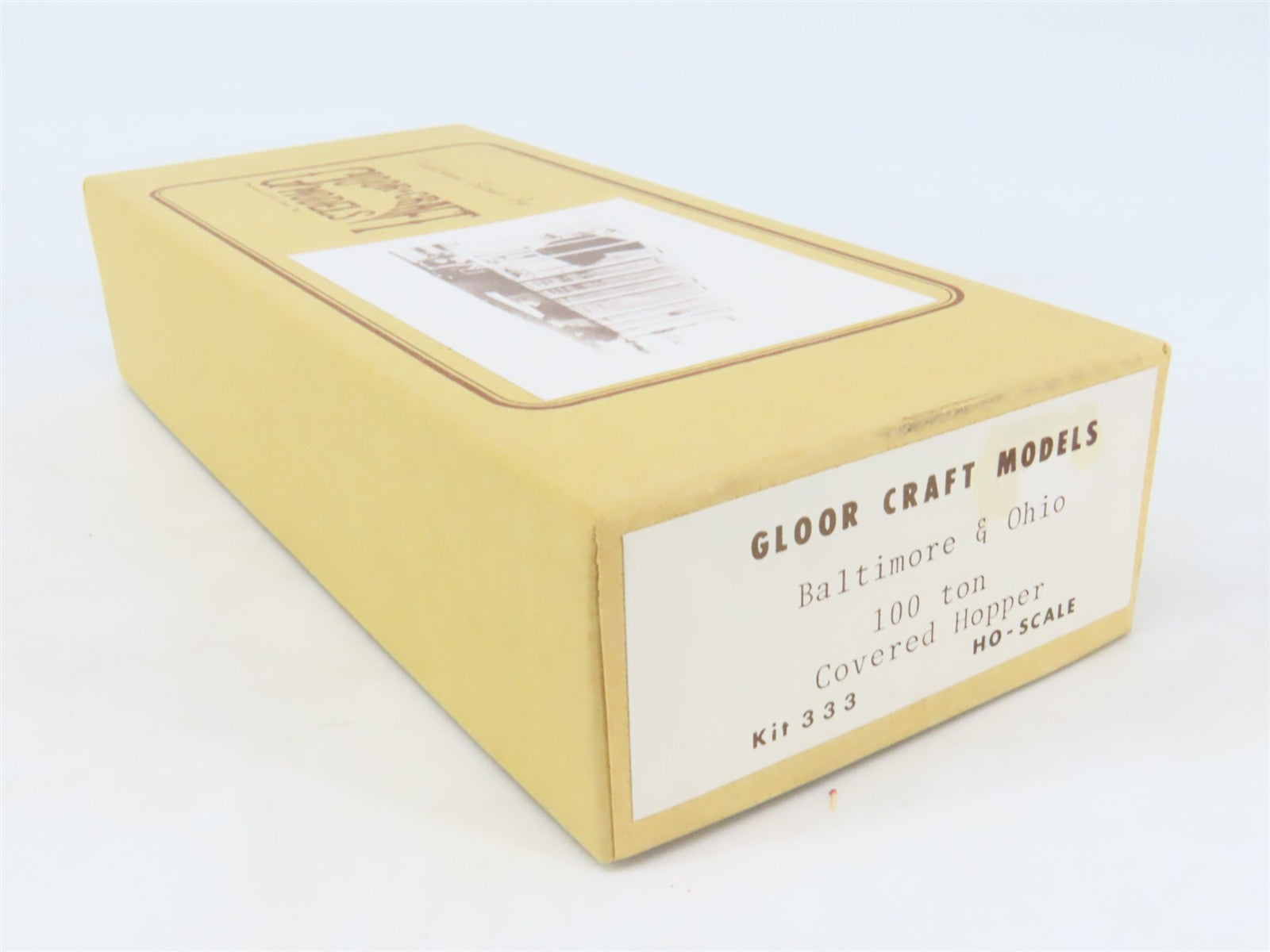 HO Scale Gloor Craft Models Kit 333 B&O Baltimore & Ohio Covered 2-Bay Hopper
