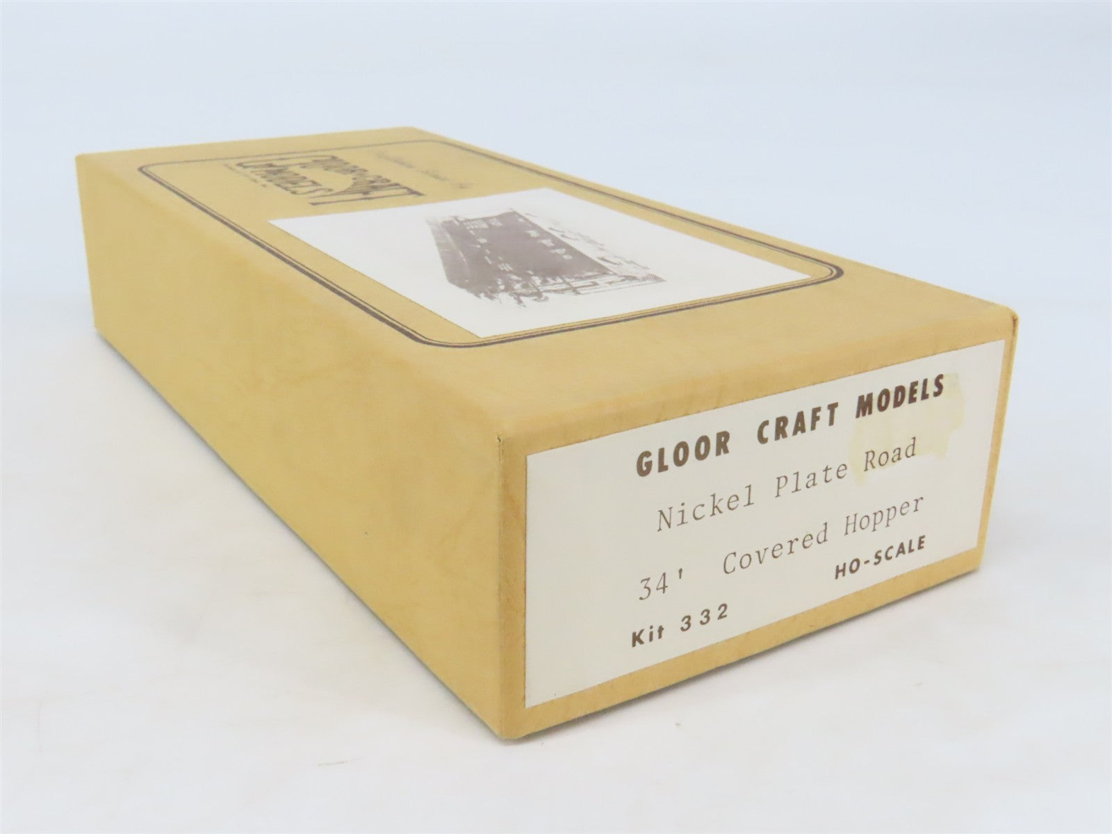 HO Gloor Craft Models Kit 332 NKP Nickel Plate Road 34' Covered 2-Bay Hopper