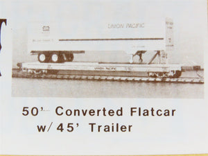 HO Gloor Craft Models Kit 356 Unpainted 50' Converted Flat Car w/ 45' Trailer