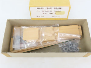 HO Gloor Craft Models Kit 356 Unpainted 50' Converted Flat Car w/ 45' Trailer