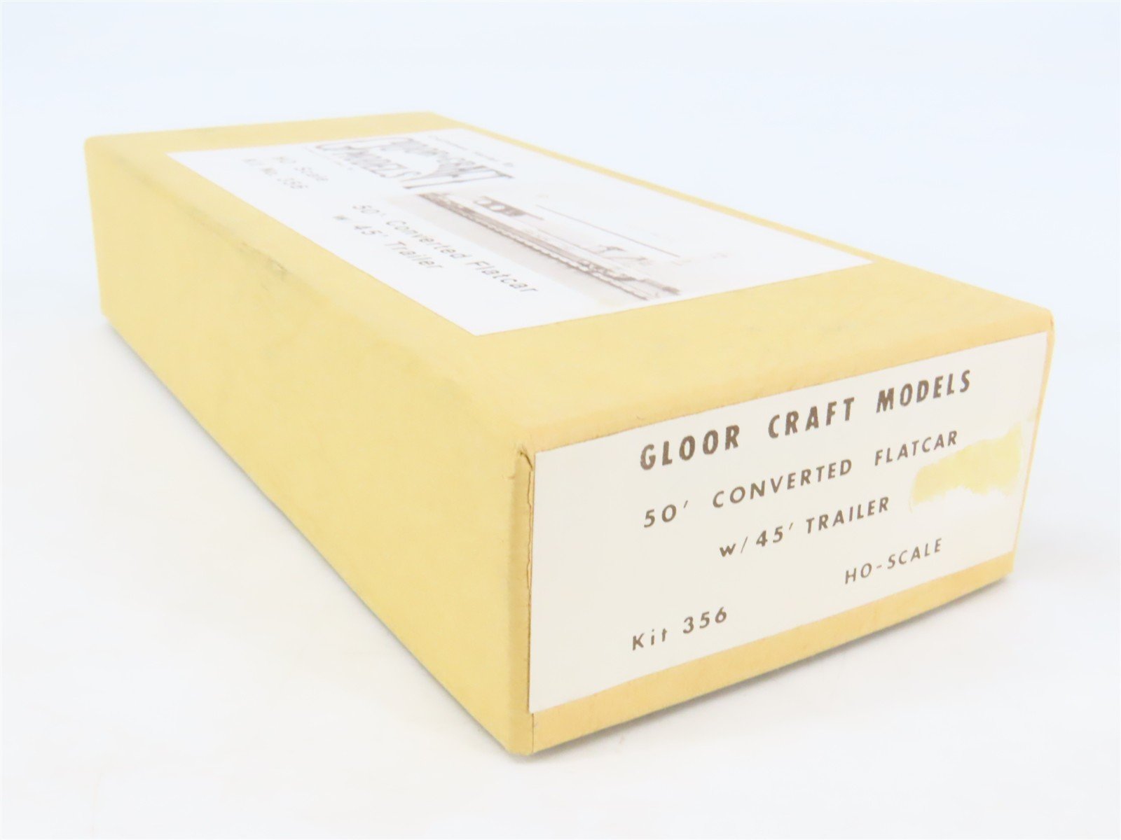 HO Gloor Craft Models Kit 356 Unpainted 50' Converted Flat Car w/ 45' Trailer