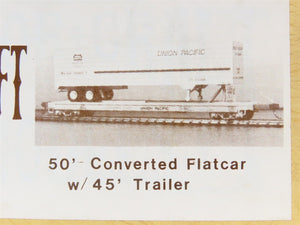 HO Gloor Craft Models Kit 356 Unpainted 50' Converted Flat Car w/ 45' Trailer