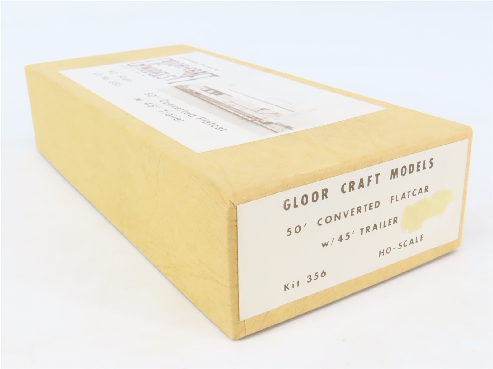 HO Gloor Craft Models Kit 356 Unpainted 50' Converted Flat Car w/ 45' Trailer