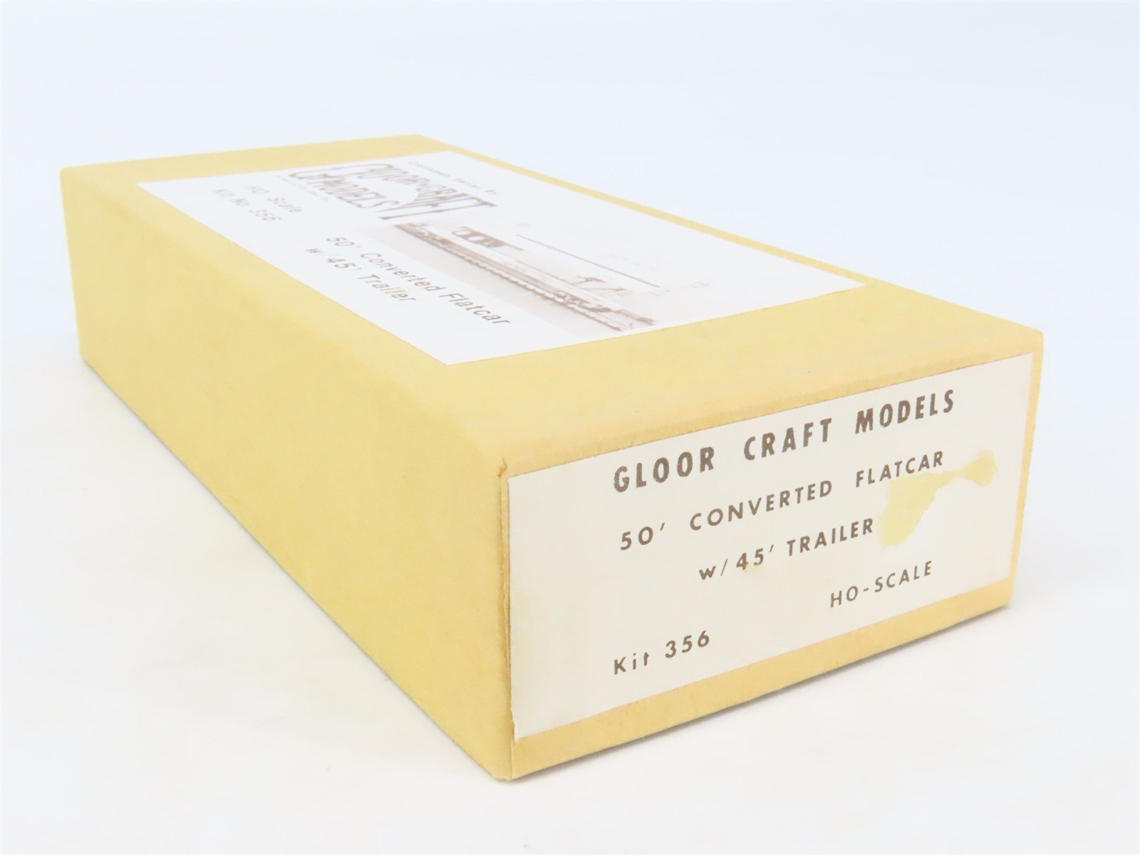 HO Gloor Craft Models Kit 356 Unpainted 50' Converted Flat Car w/ 45' Trailer