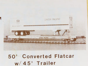 HO Gloor Craft Models Kit 356 Unpainted 50' Converted Flat Car w/ 45' Trailer