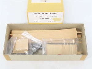 HO Gloor Craft Models Kit 356 Unpainted 50' Converted Flat Car w/ 45' Trailer