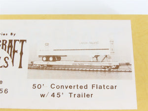 HO Gloor Craft Models Kit 356 Unpainted 50' Converted Flat Car w/ 45' Trailer
