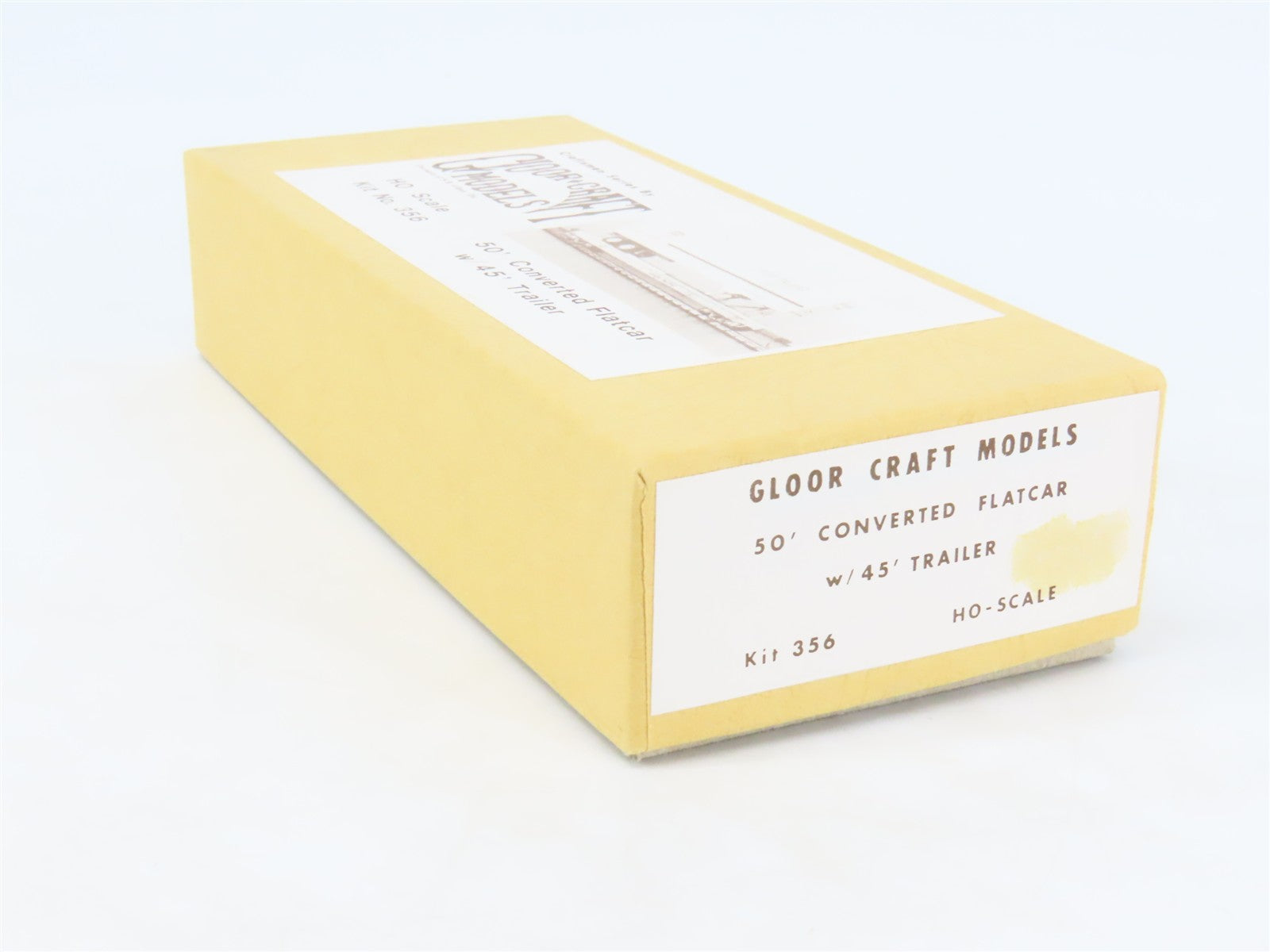 HO Gloor Craft Models Kit 356 Unpainted 50' Converted Flat Car w/ 45' Trailer