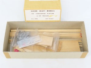 HO Gloor Craft Models Kit 356 Unpainted 50' Converted Flat Car w/ 45' Trailer