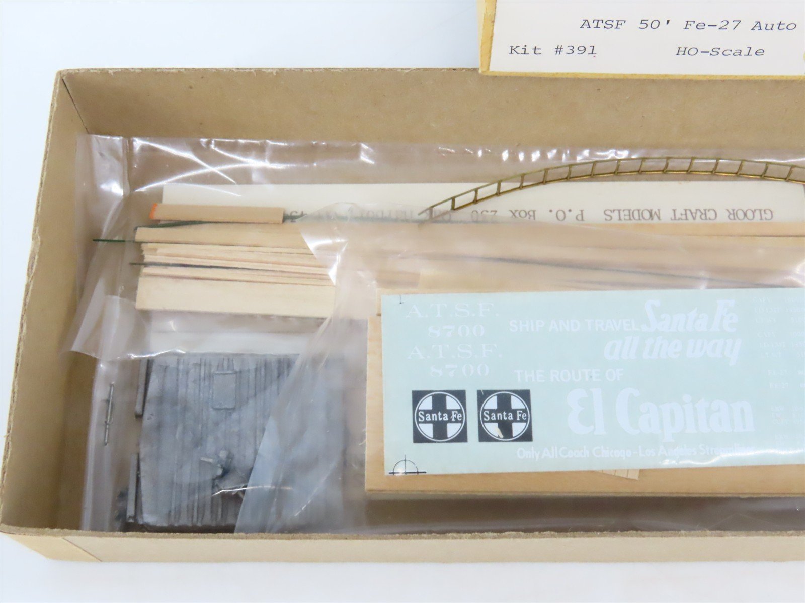 HO Gloor Craft Models Kit 391 ATSF Santa Fe 50' Double Door Auto Box Car #8700
