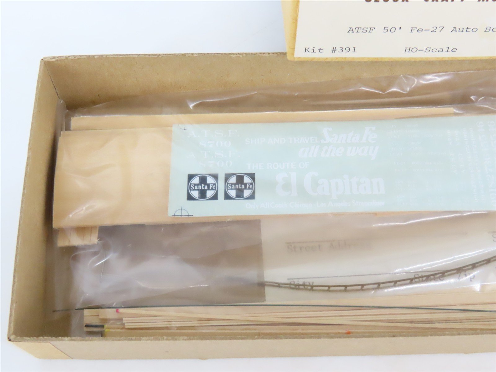 HO Gloor Craft Models Kit 391 ATSF Santa Fe 50' Double Door Auto Box Car #8700