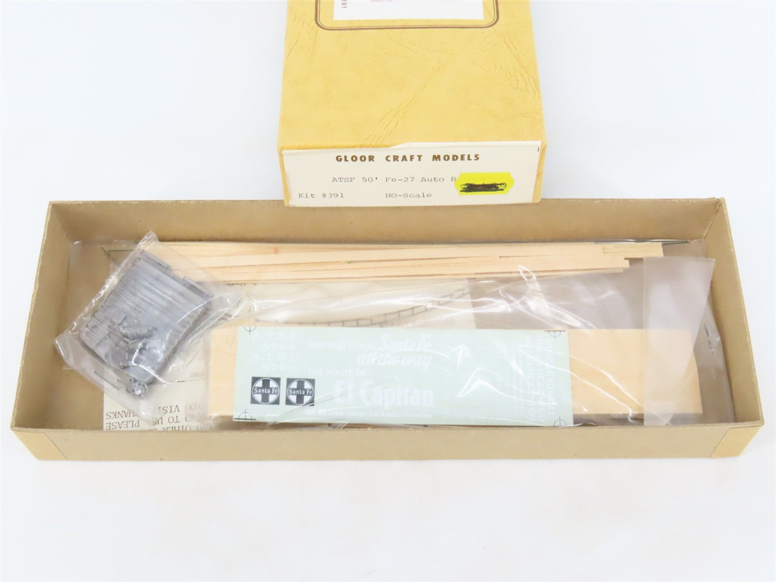 HO Gloor Craft Models Kit 391 ATSF Santa Fe 50' Double Door Auto Box Car #8700