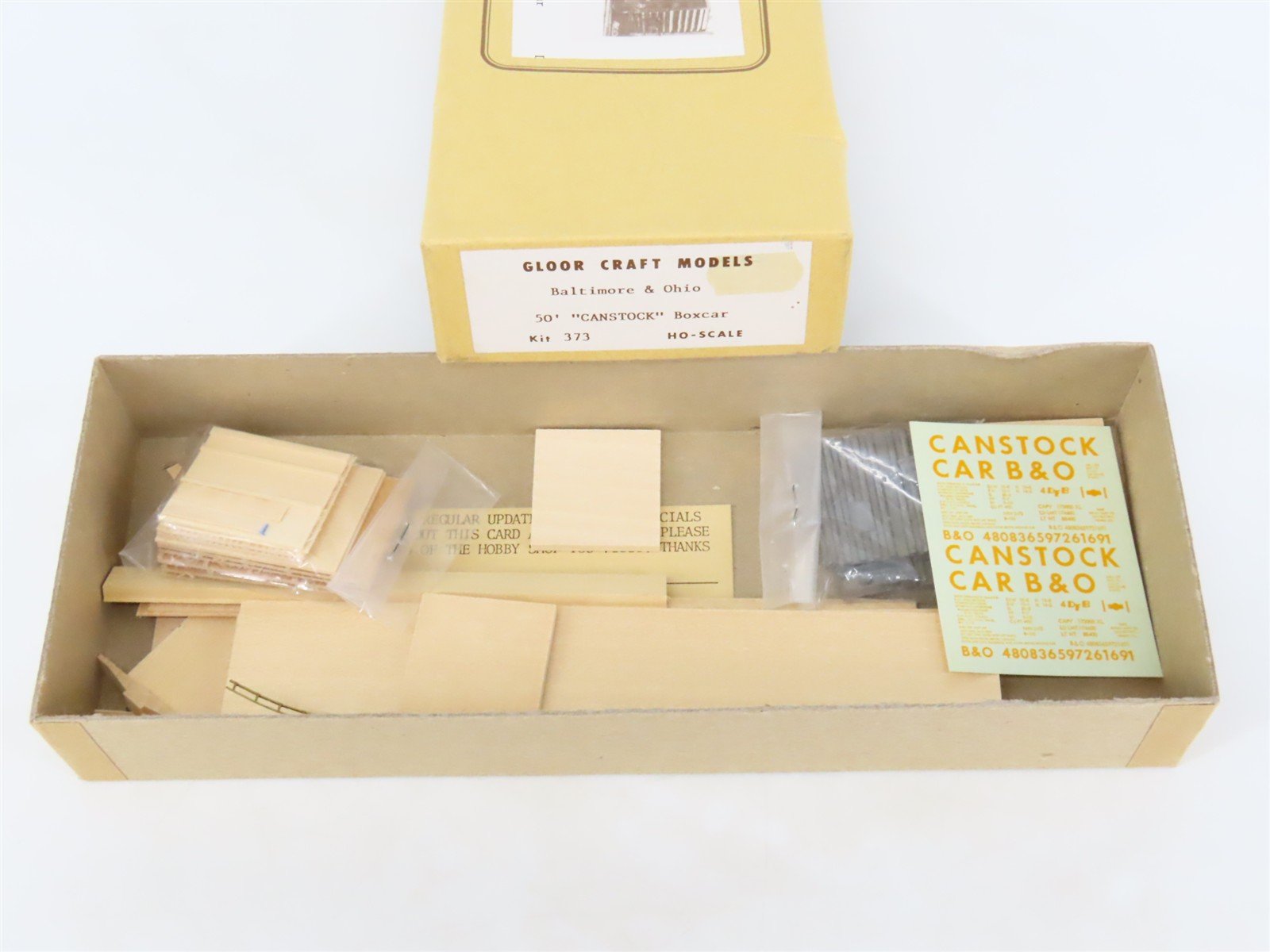 HO Scale Gloor Craft Models Kit 373 B&O Baltimore & Ohio 50' CANSTOCK Box Car