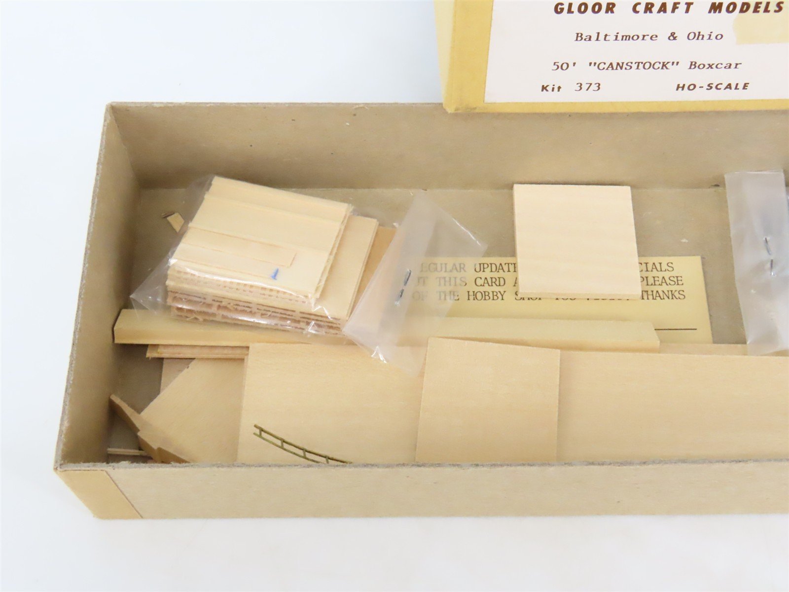 HO Scale Gloor Craft Models Kit 373 B&O Baltimore & Ohio 50' CANSTOCK Box Car