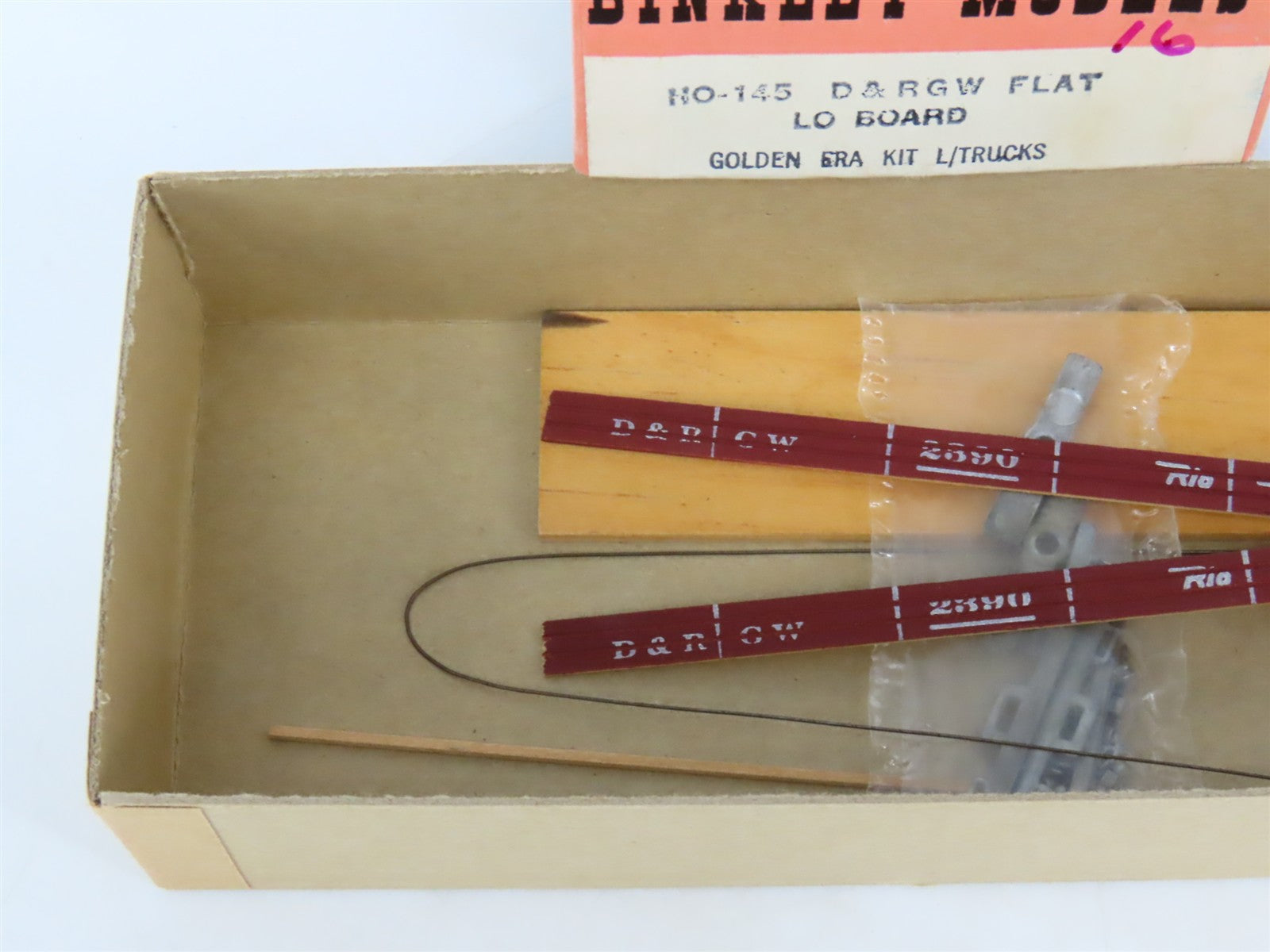 HO Scale Binkley Models Kit 145 D&RGW Rio Grande Railroad Flat Car #2390