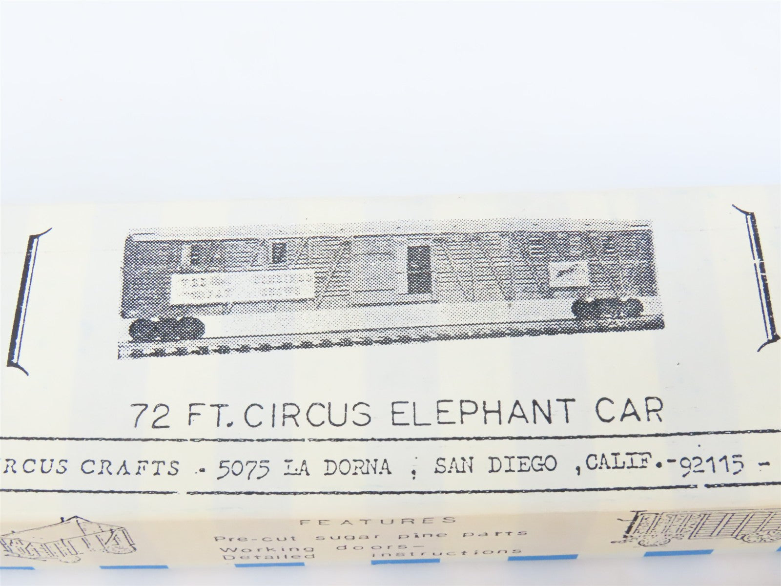 HO Scale Circus Crafts Kit CW-161 Unpainted 72' Circus Elephant Car