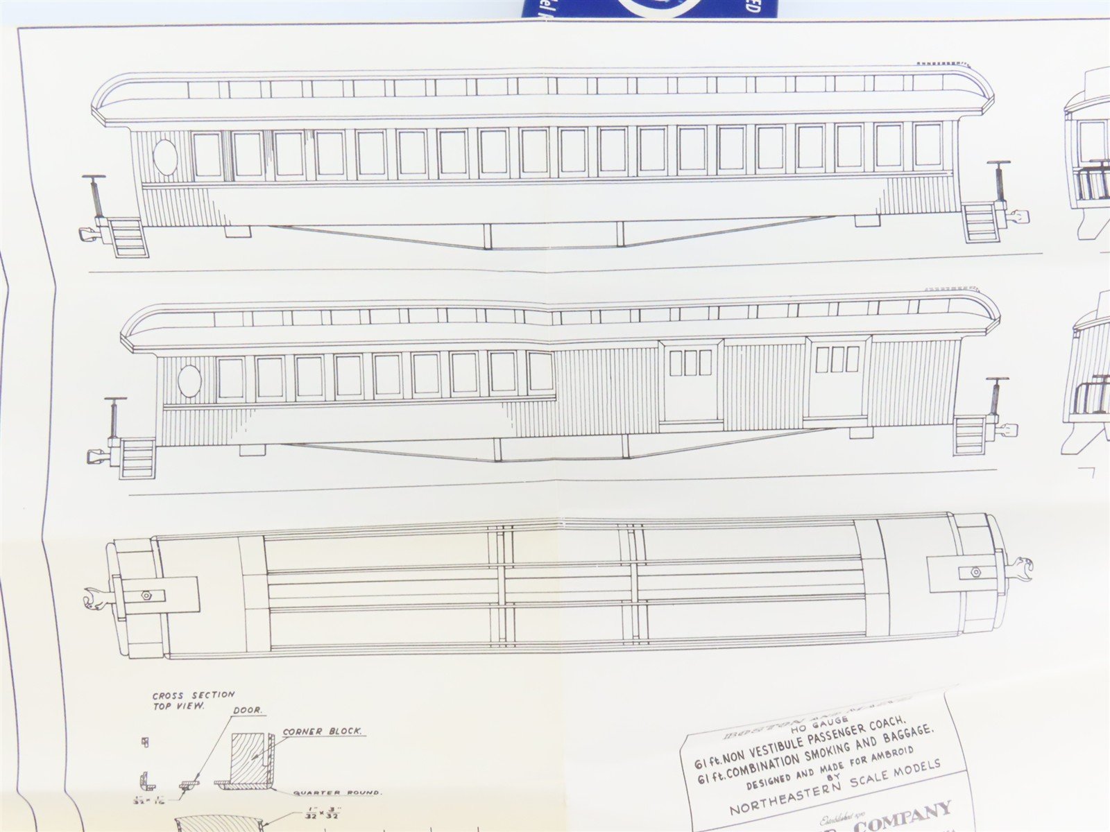 HO Scale Ambroid Craftsman Kit Undecorated Open Platform Combine Passenger Car