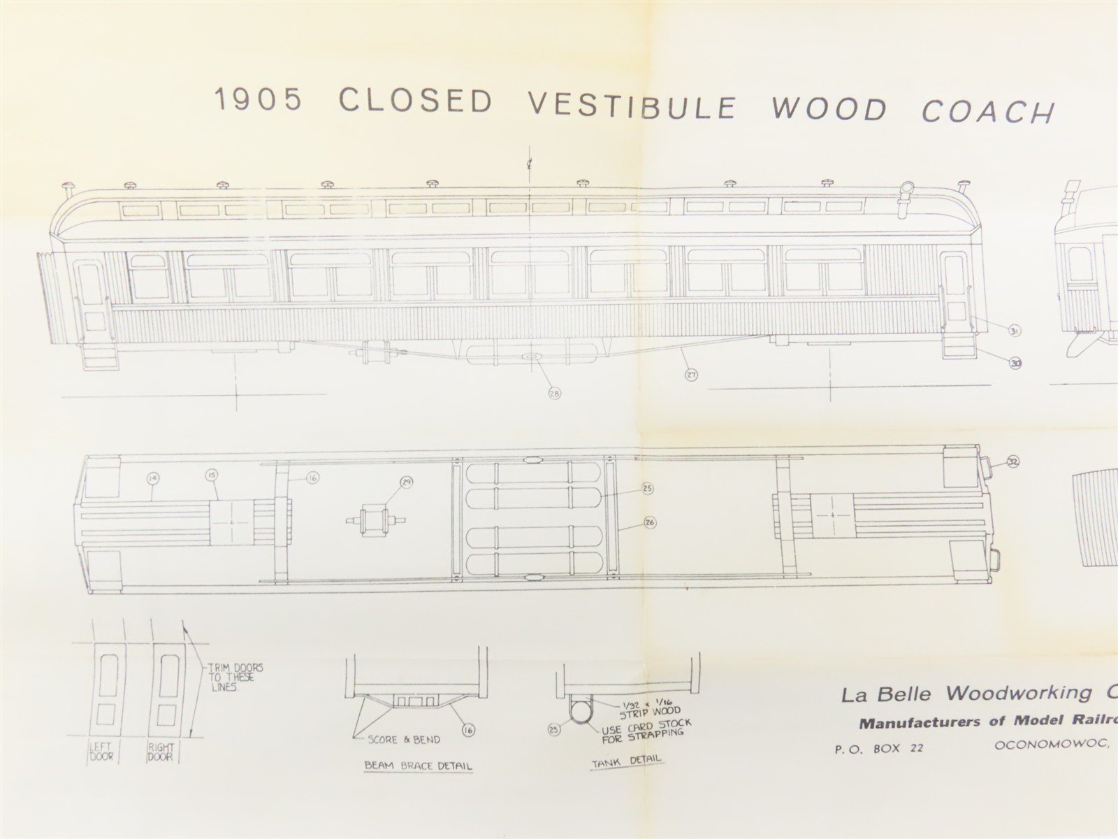 HO Scale LaBelle Craftsman Kit #HO-1 Undecorated 1905 Coach Passenger Car