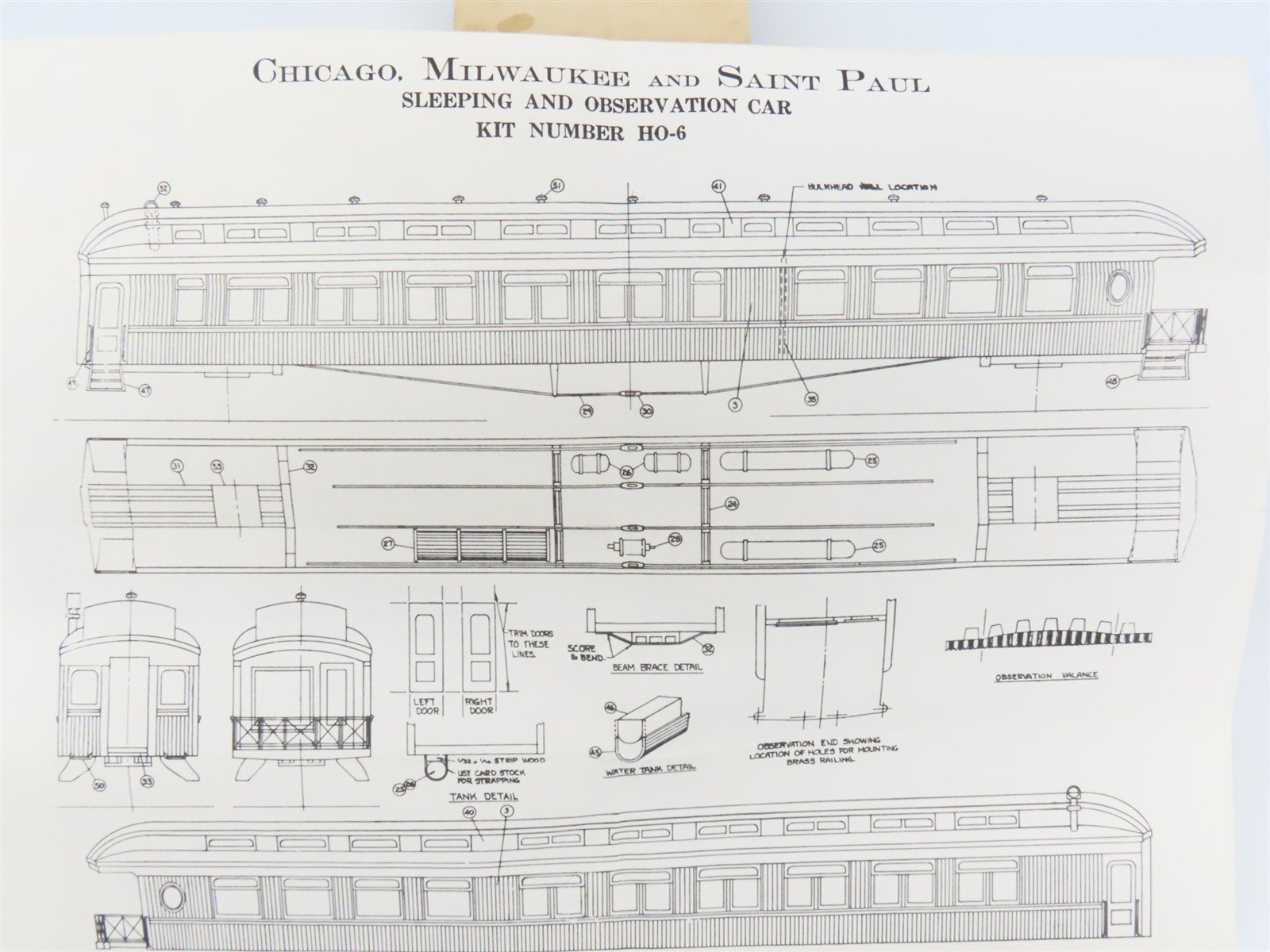 HO LaBelle Craftsman Kit #HO-6 Undecorated 1903 Observation Passenger w/ Trucks