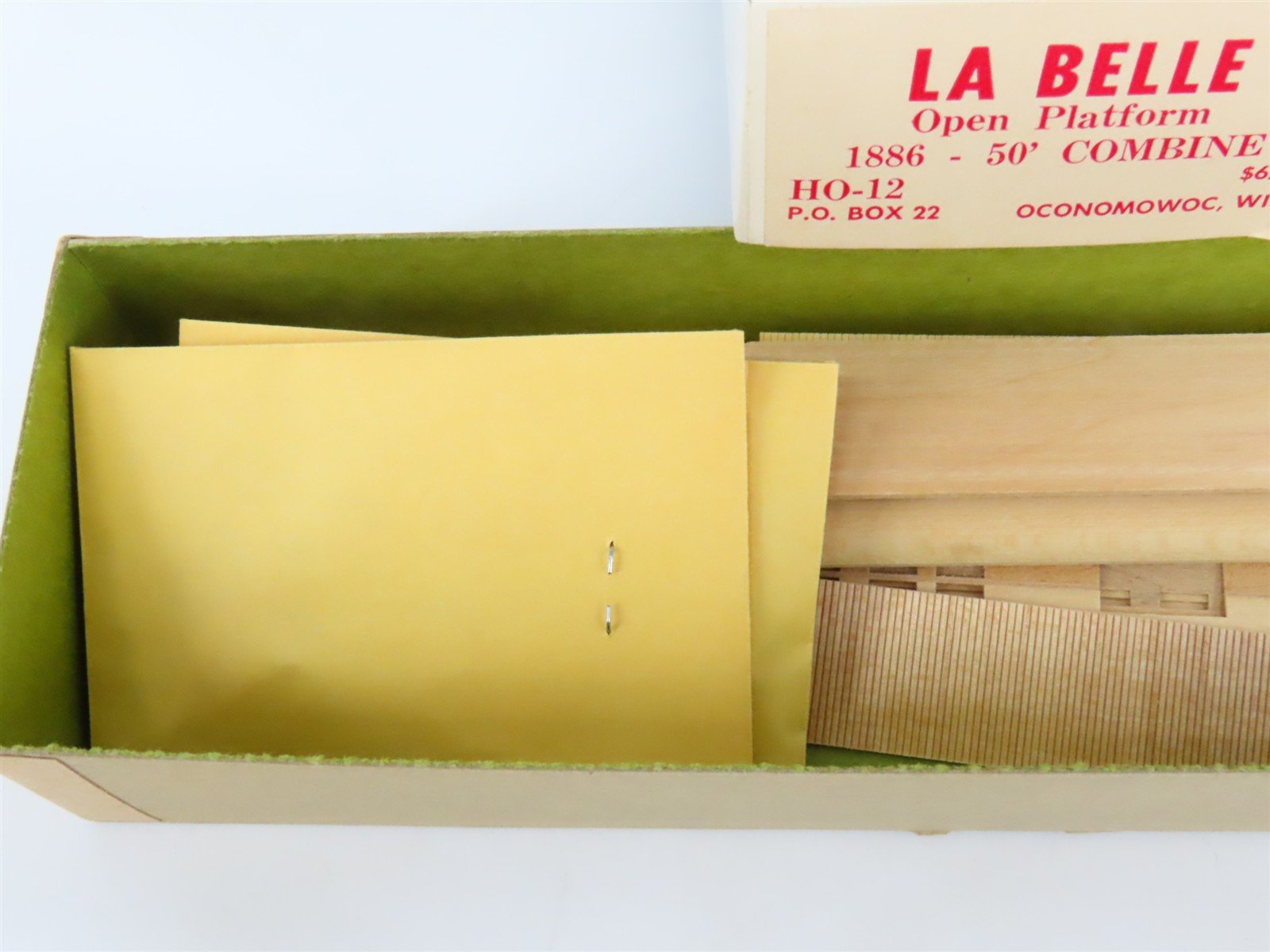 HO LaBelle Craftsman Kit #HO-12 Undecorated 1886 Open Platform Combine Passenger