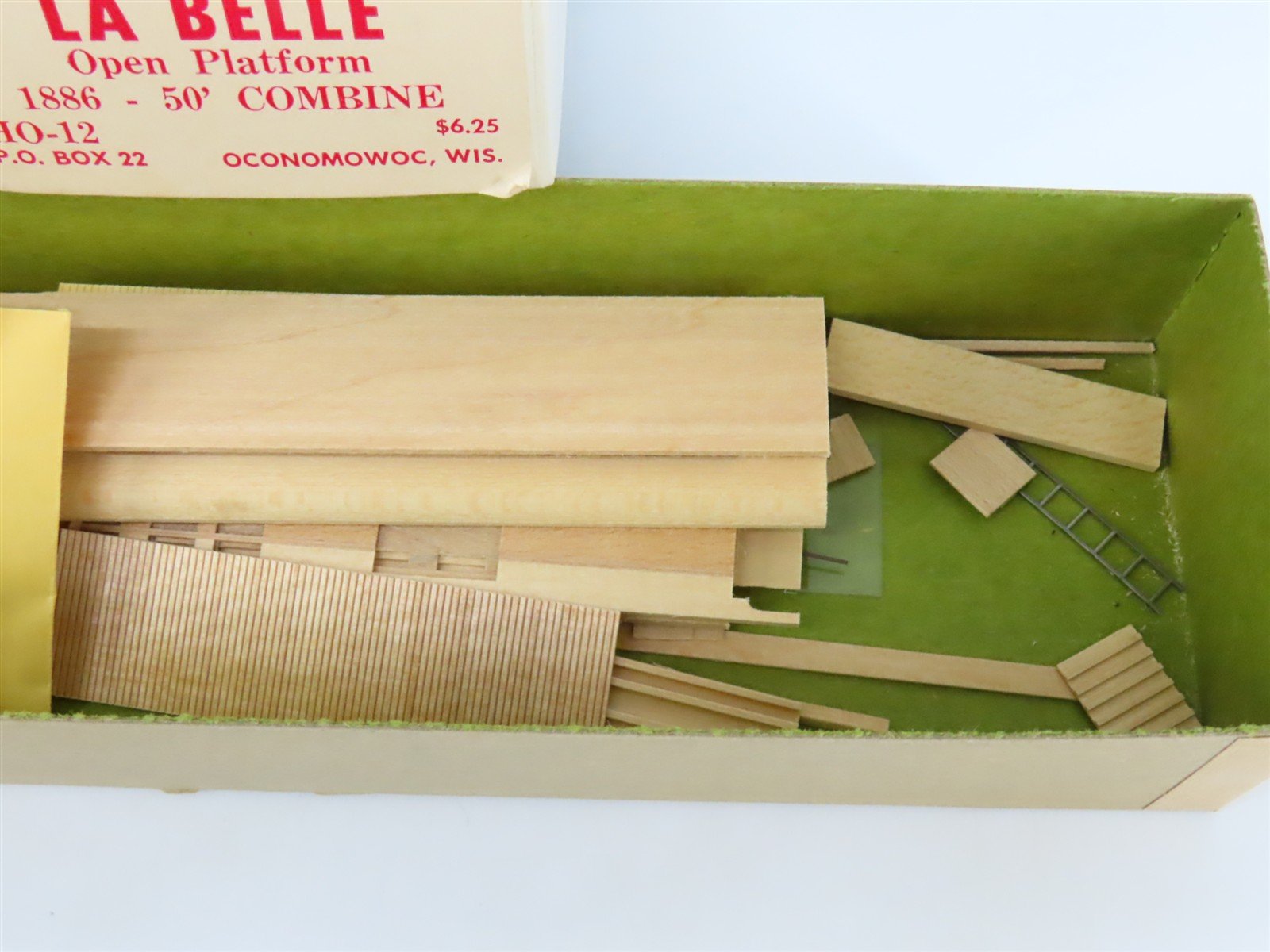 HO LaBelle Craftsman Kit #HO-12 Undecorated 1886 Open Platform Combine Passenger