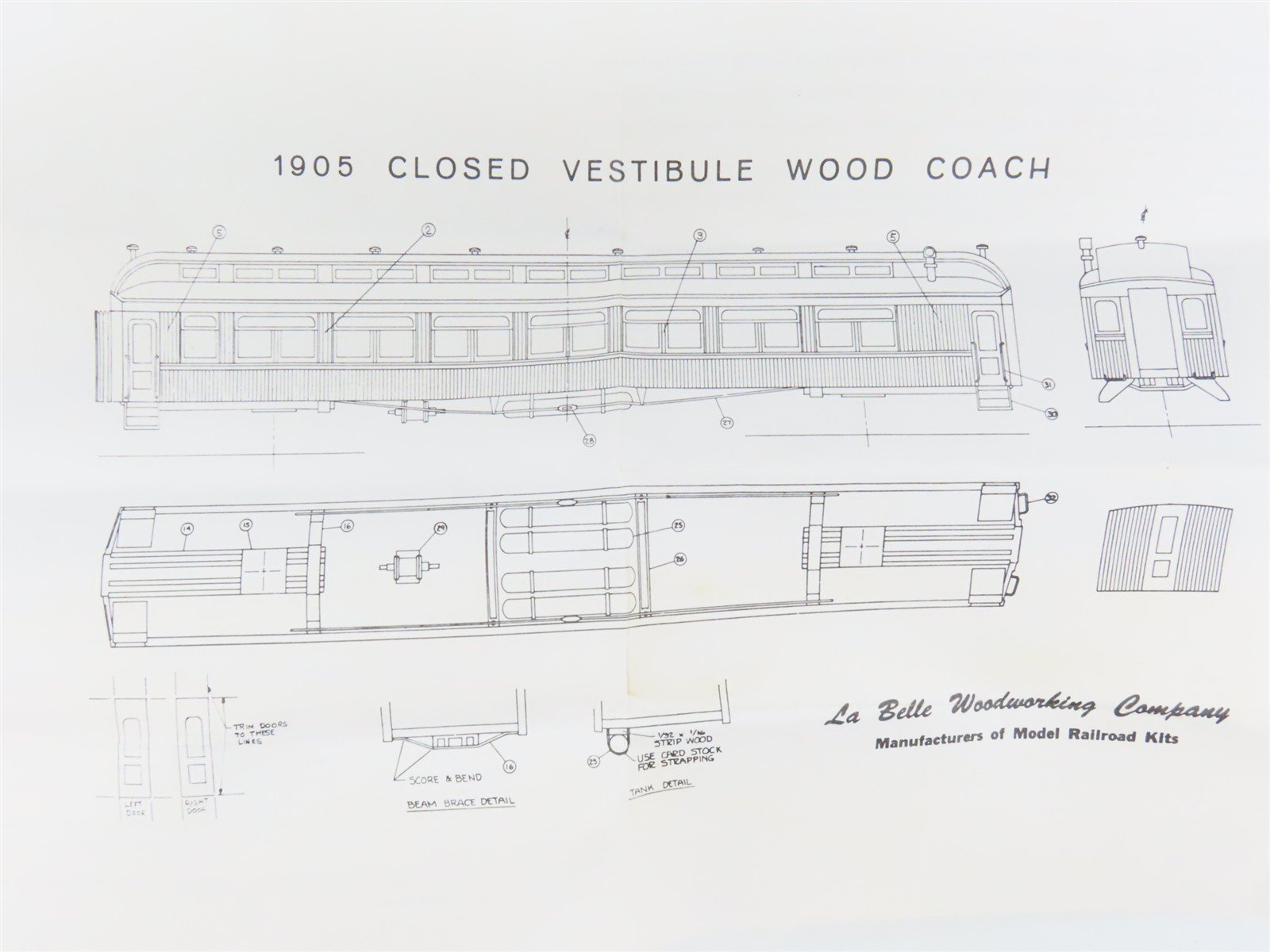 HO LaBelle Craftsman Kit #HO-1 Undecorated 1905 Closed Vestibule Coach Passenger