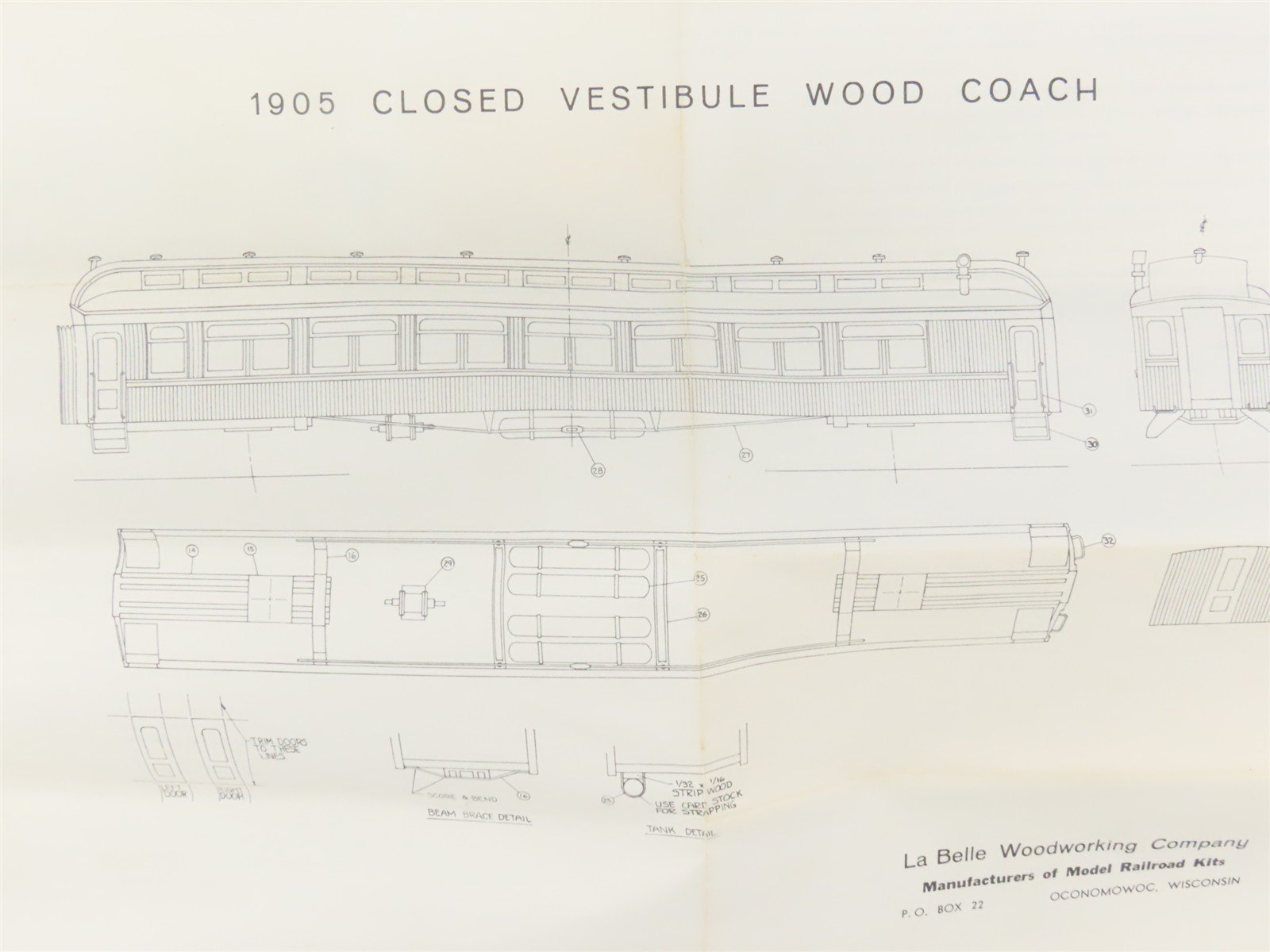 HO Scale LaBelle Craftsman Kit Undecorated 1905 Coach Passenger Car