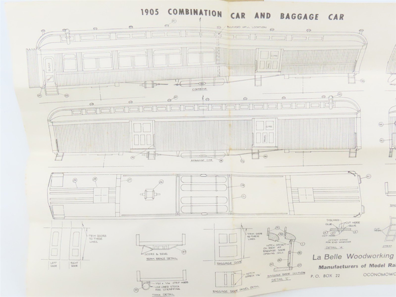 HO Scale LaBelle Craftsman Kit Undecorated 1905 Baggage Passenger Car