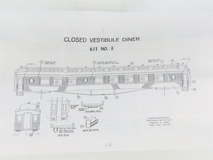 HO LaBelle Craftsman Kit #HO-8 Undecorated 1902 Closed Vestibule Diner Passenger