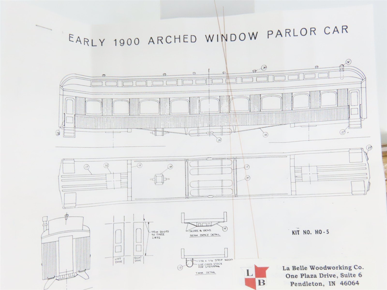 HO LaBelle Craftsman Kit HO-5 Undecorated 1900 Closed Vestibule Parlor Passenger