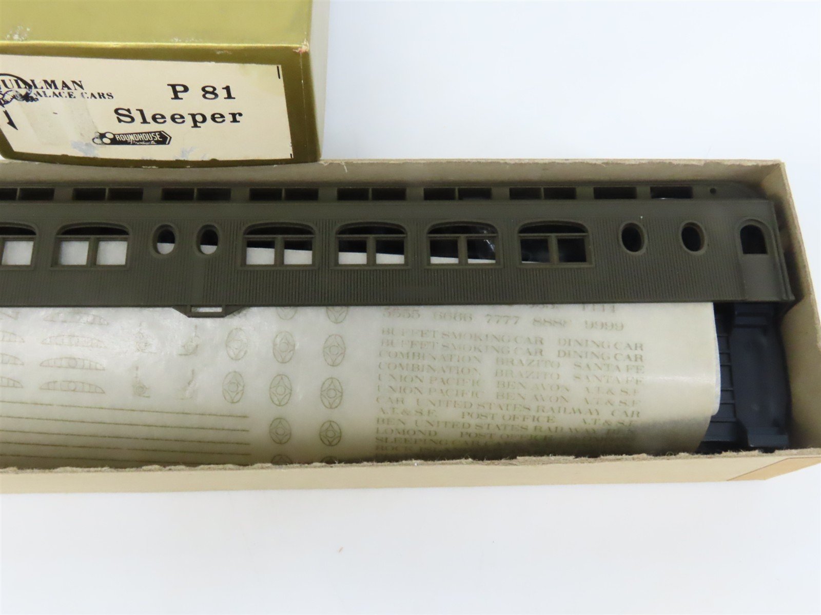 HO Scale Roundhouse Pullman Palace Kit P81 Undecorated Sleeper Passenger Car