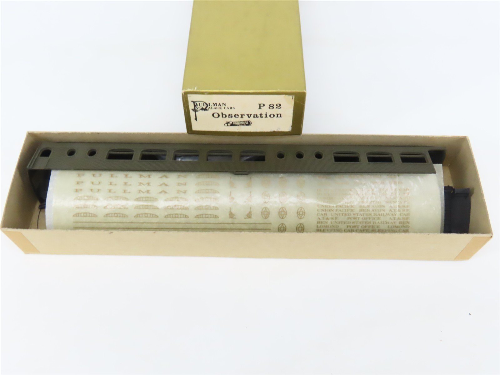 HO Scale Roundhouse Pullman Palace Kit P82 Undecorated Observation Passenger Car