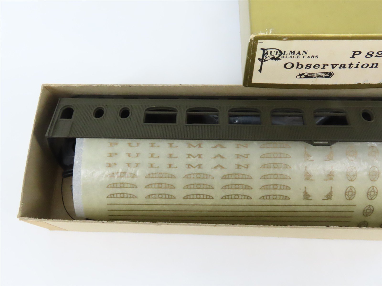 HO Scale Roundhouse Pullman Palace Kit P82 Undecorated Observation Passenger Car