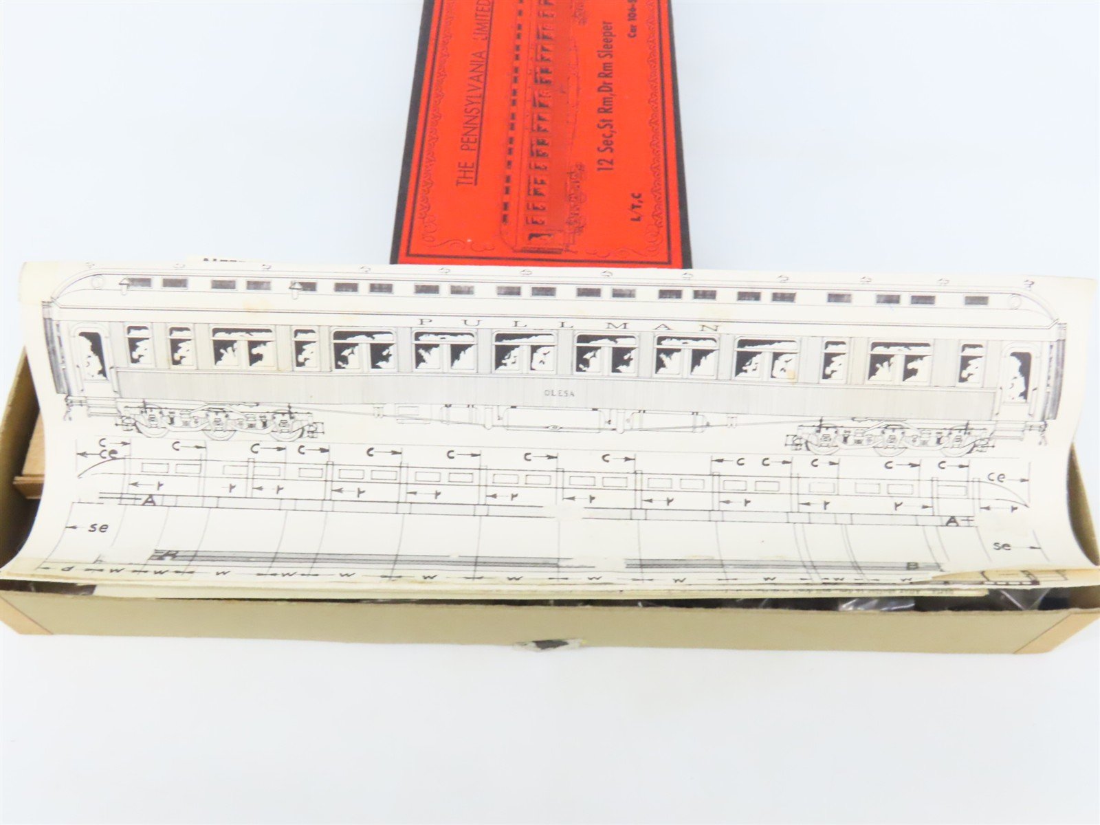 HO Westwood Craftsman Kit 106 Undecorated Pennsylvania Limited Sleeper Passenger