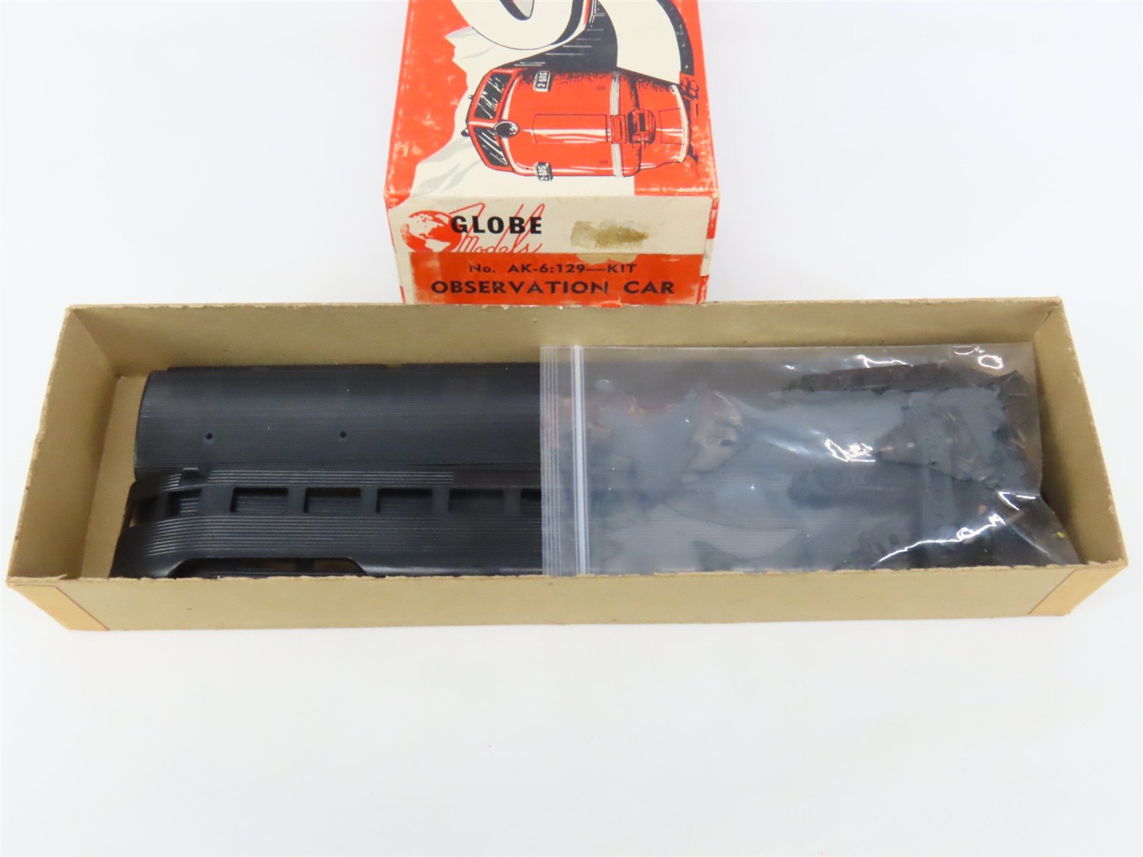 HO Scale Globe Models Kit #AK-6:129 Undecorated Observation Passenger Car