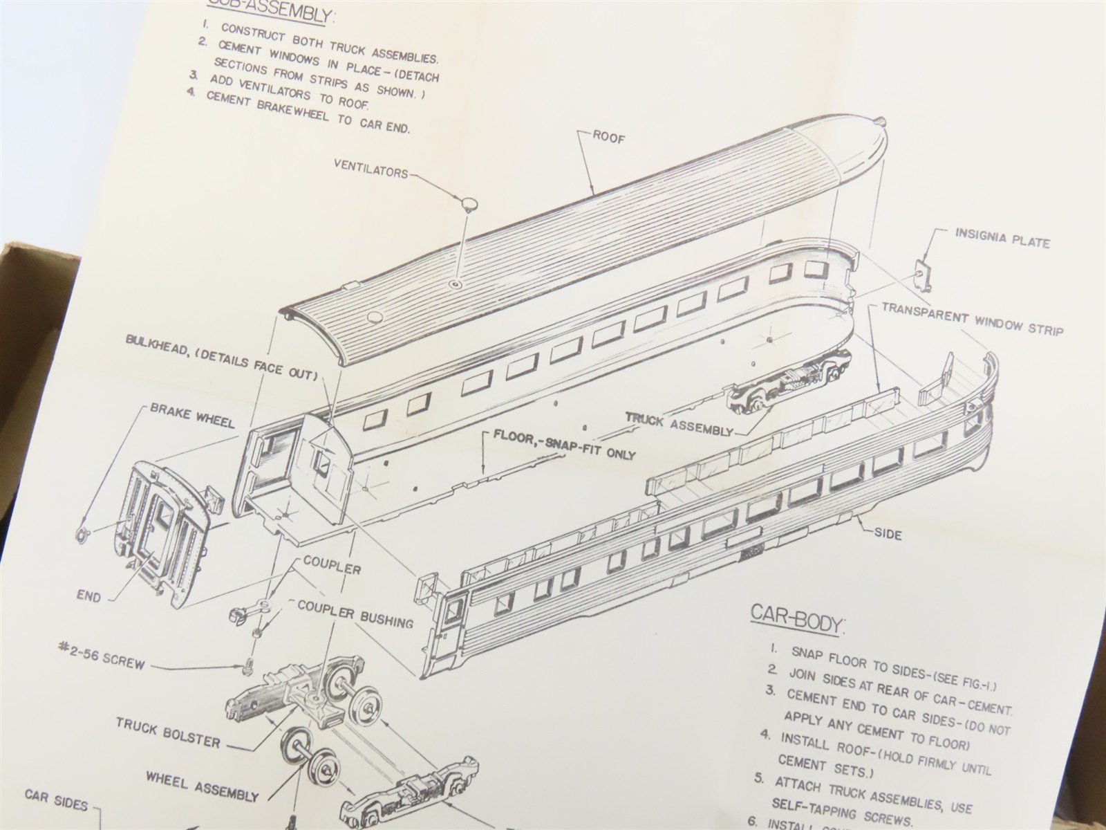 HO Scale Globe Models Kit #AK-6:129 Undecorated Observation Passenger Car