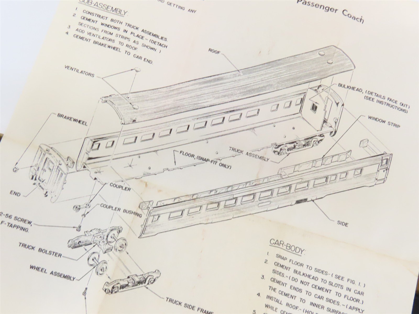 HO Scale Globe Models Kit #AK-3:98 Undecorated Coach Passenger Car
