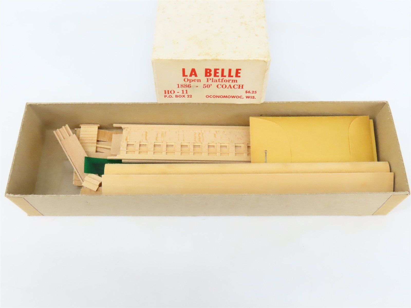 HO LaBelle Craftsman Kit #HO-11 Undecorated 50' Open Platform Coach Passenger
