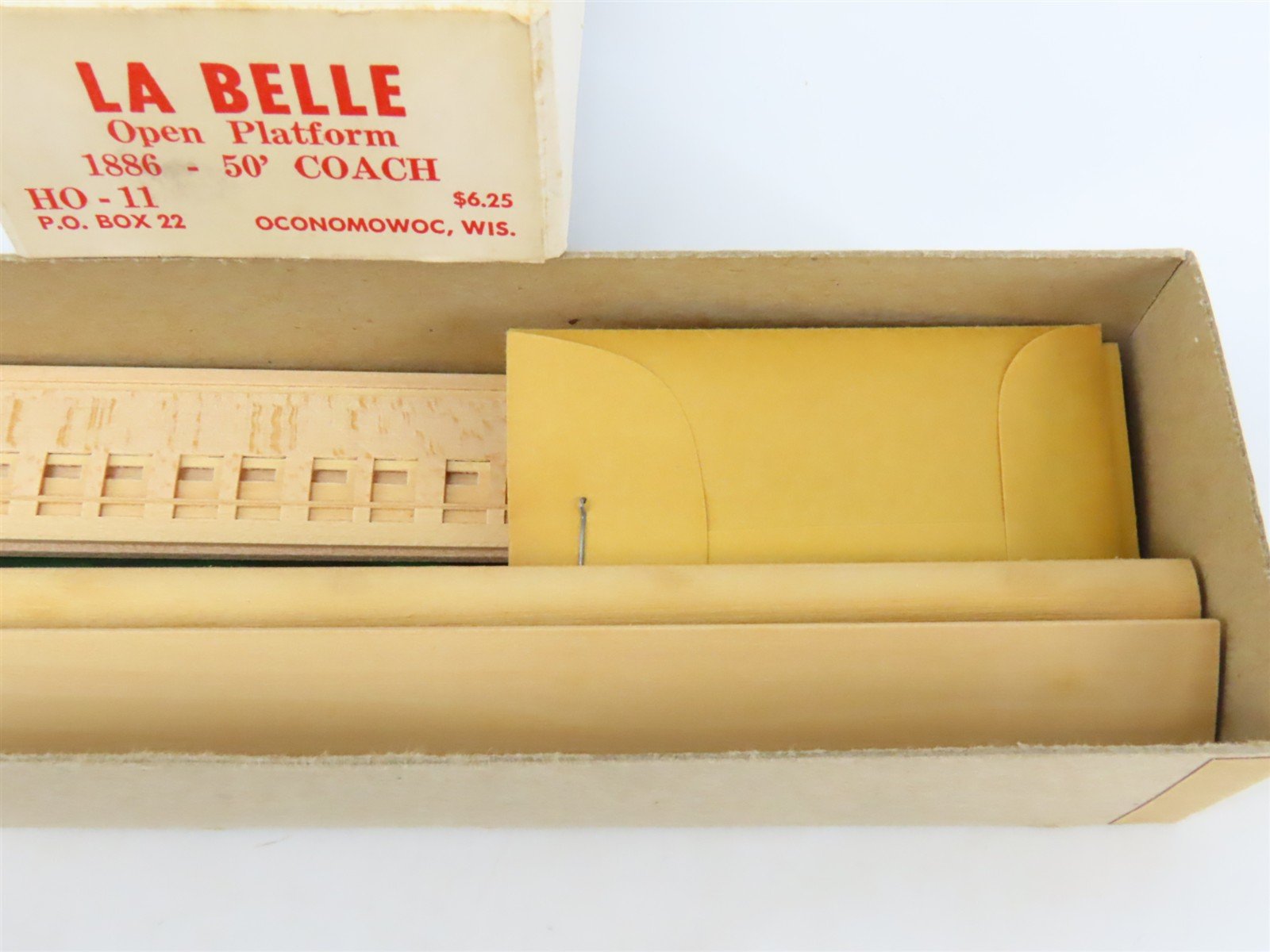 HO LaBelle Craftsman Kit #HO-11 Undecorated 50' Open Platform Coach Passenger
