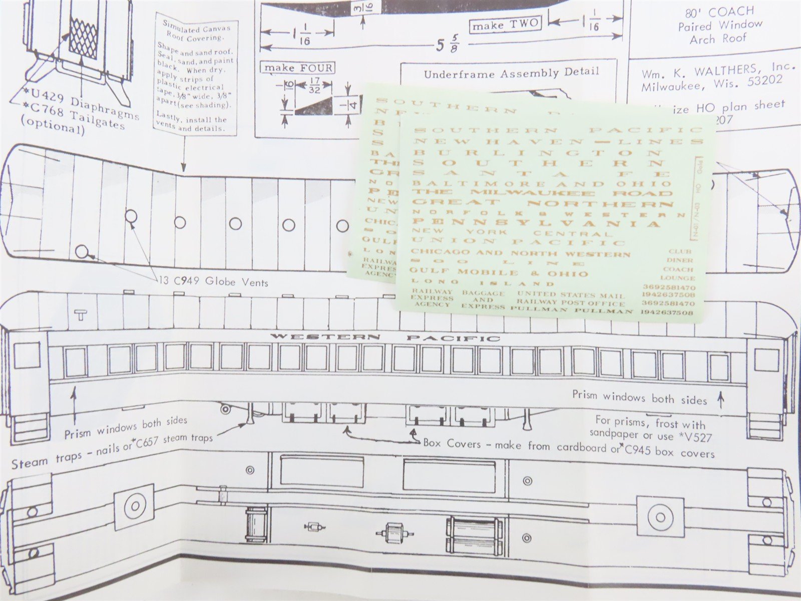 HO Scale Walthers Kit Undecorated Single Window Coach Passenger Car