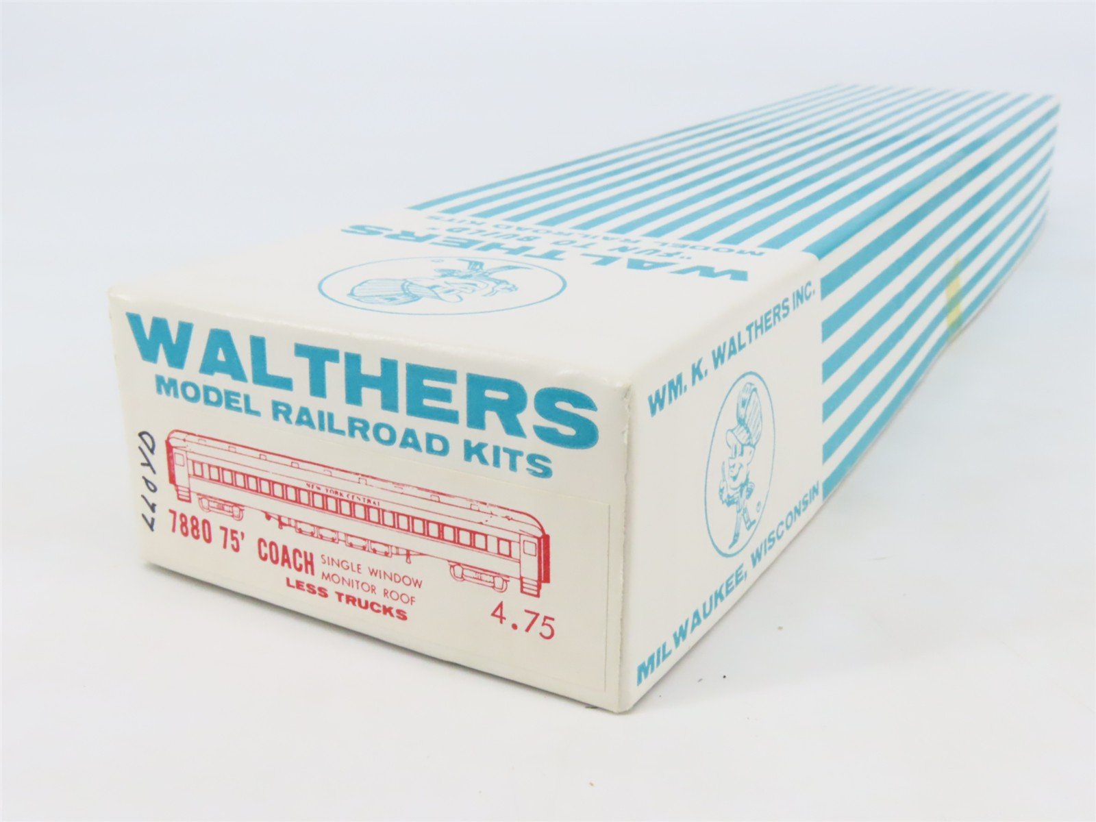 HO Scale Walthers Kit #7880 Undecorated 75' Single Window Coach Passenger Car